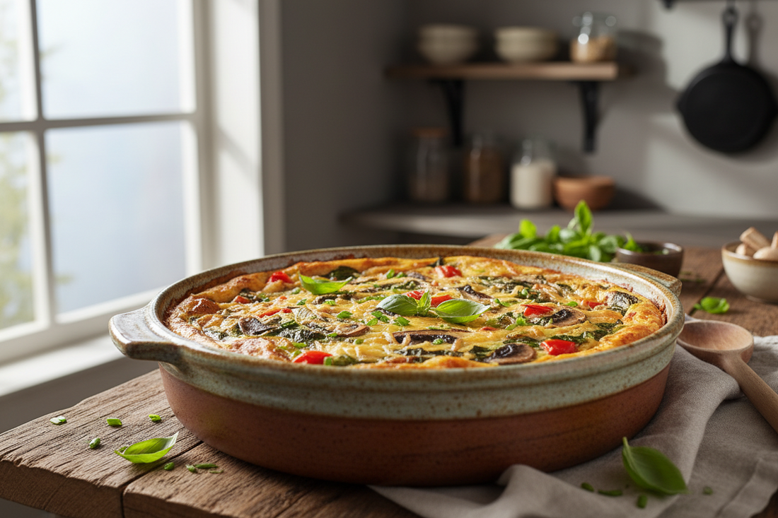 Easy Crustless Spinach & Feta Quiche